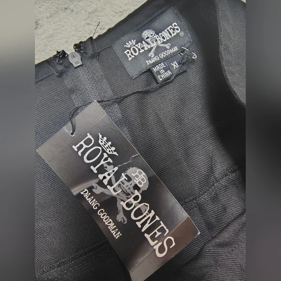 NWT Y2K Vintage Royal Bones Daang Goodman (Tripp) Black Pleated Skirt Women's XL - Picture 7 of 14
